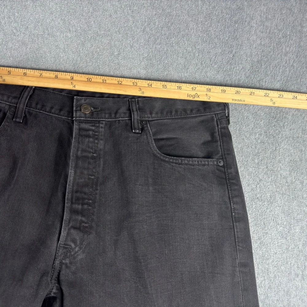 Levi's 501 Mens Jeans Black Button Fly Straight Leg Fits 38x29